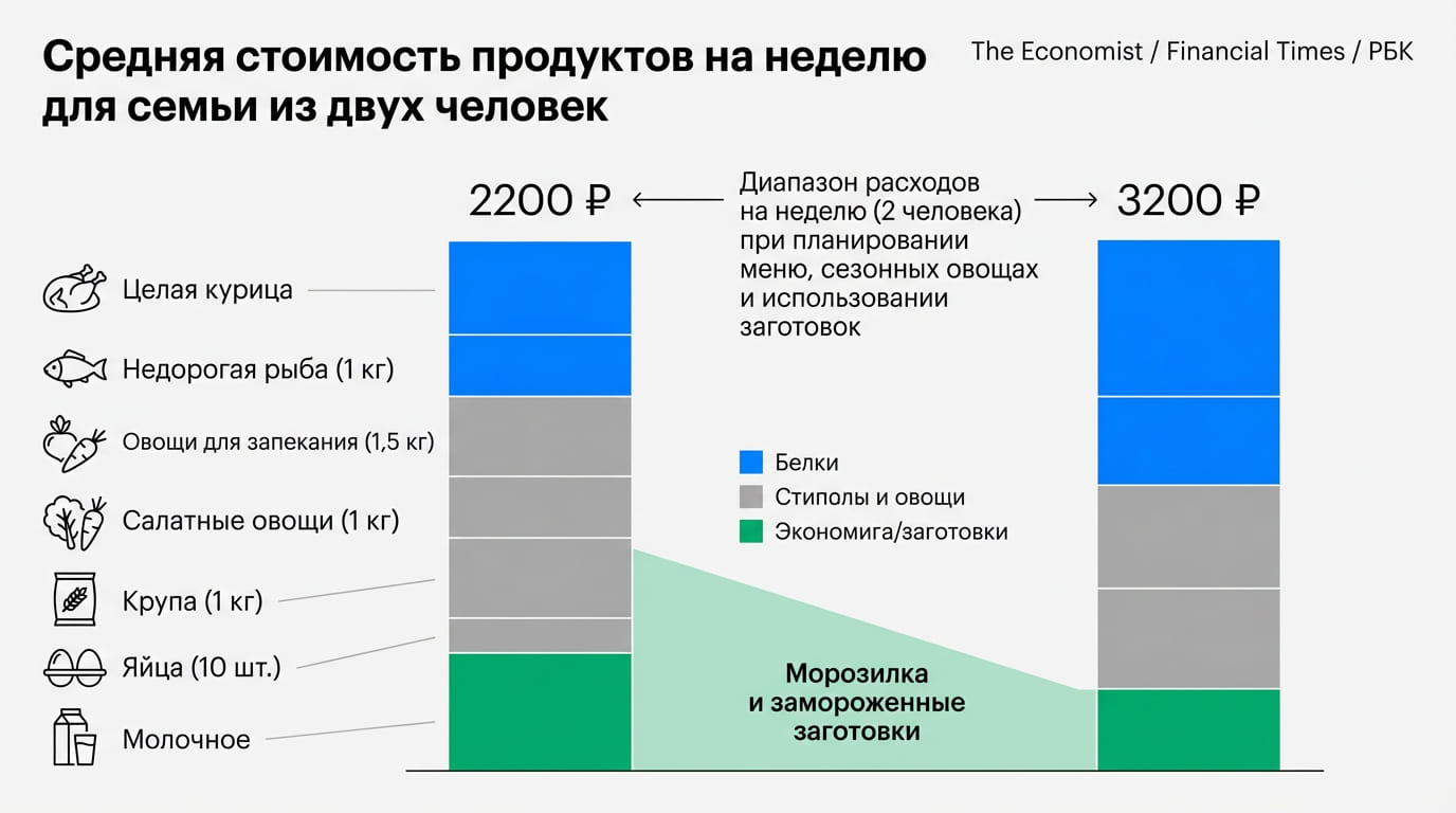 средняя стоимость продуктов