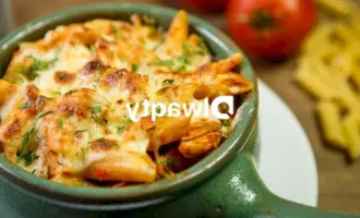 Макароны с сыром и перцем в горшочках