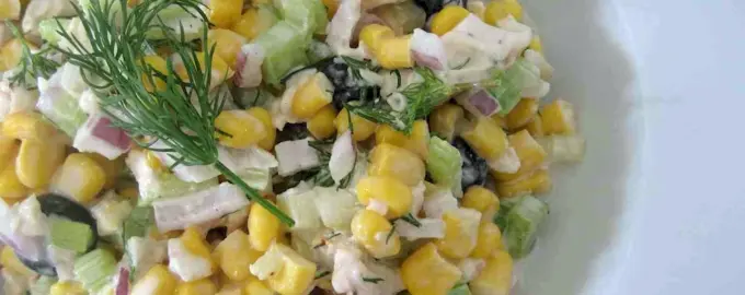 Салат куриная грудка кукуруза