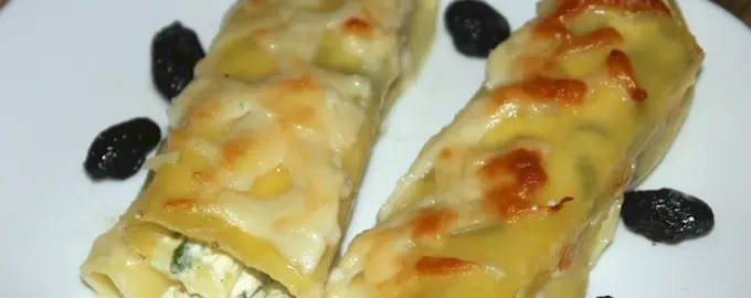 Каннеллони с творогом и шпинатом