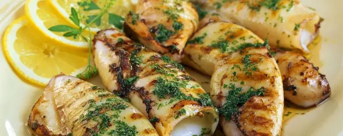 Командорский кальмар на гриле