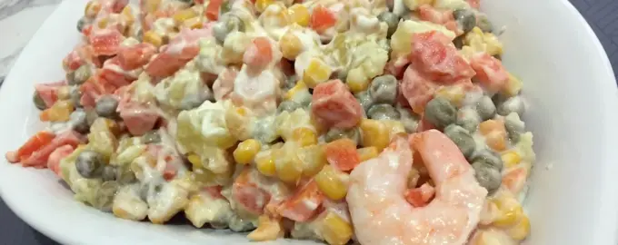Креветки с кукурузой