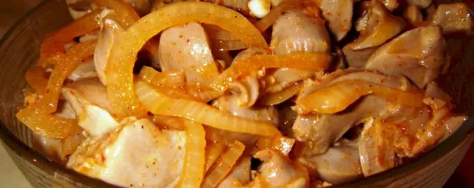 Куриные желудочки по-корейски