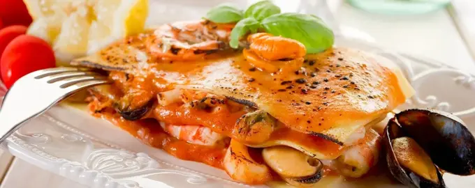 Лазанья из морепродуктов