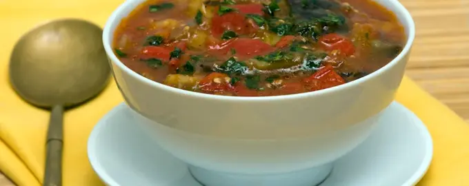 Овощной суп с баклажанами
