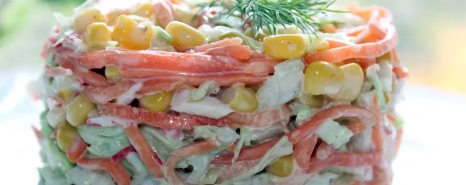 Салат с крабовыми палочками и морковью по-корейски