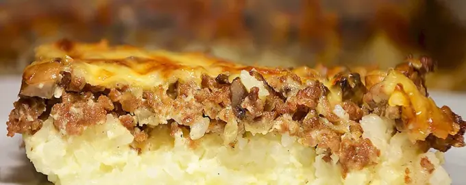 Рисовая запеканка с фаршем в духовке