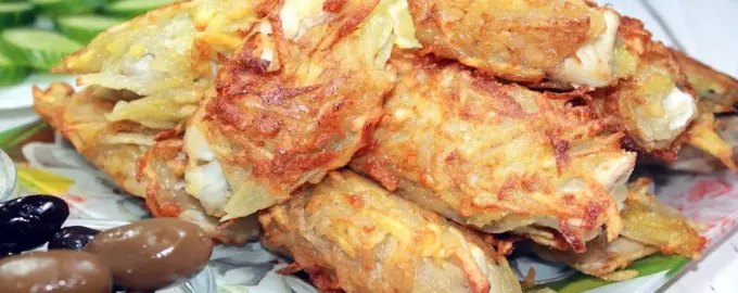 Рыба тилапии картофельной корочке