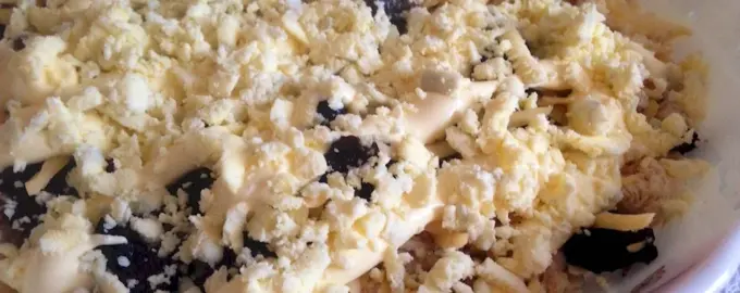 Салат грибы курица ананас чернослив