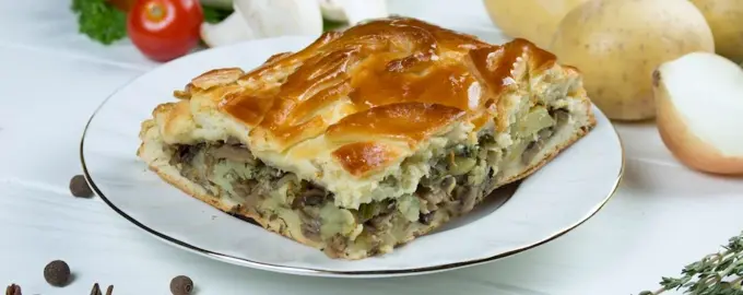 Пирог с картофелем и грибами