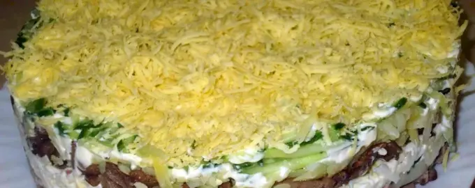 Салат с грибами слоями