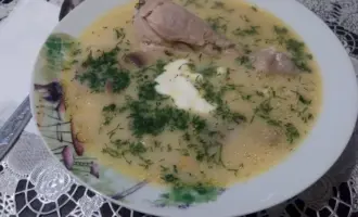 Сырный суп с курицей и плавленным сыром