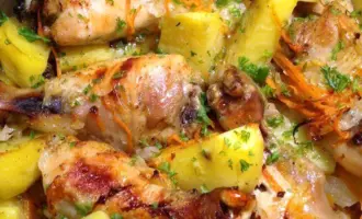 Картошка по деревенски с курицей