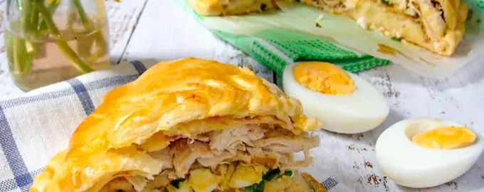 Пирог курник с курицей и картошкой