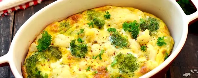 Запеканка из брокколи и цветной капусты