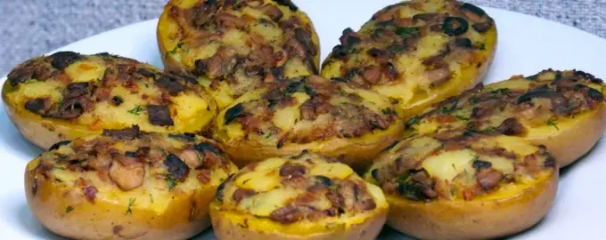 Картофель фаршированный постный