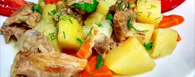 Жареная козлятина с овощами