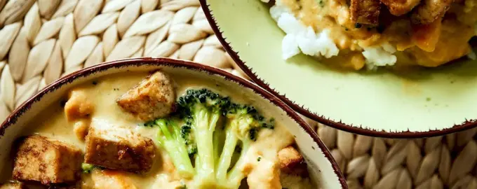 Тофу в кокосовом молоке с овощами