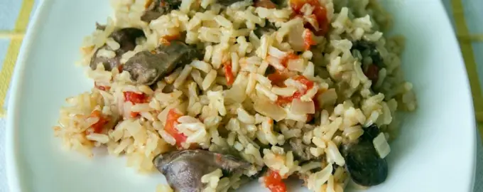 Рис с печенью куриной