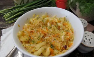 Макароны с капустой