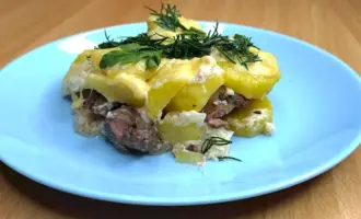 Запеканка картофельная с куриной печенью