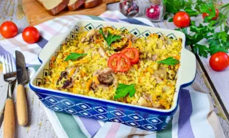 Курочка с булгуром и овощами