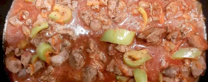Печень с болгарским перцем