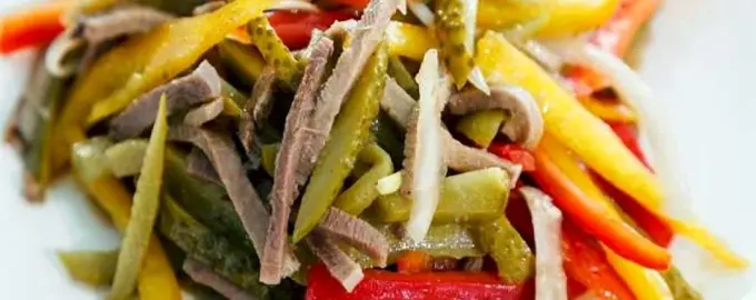 Салат с говядиной и болгарским перцем