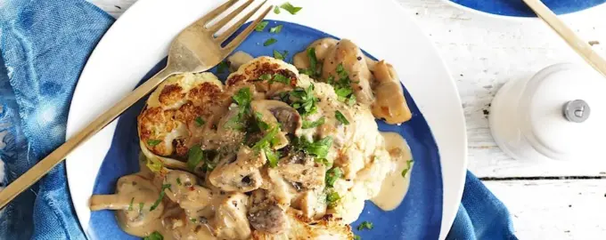 Цветная капуста с шампиньонами