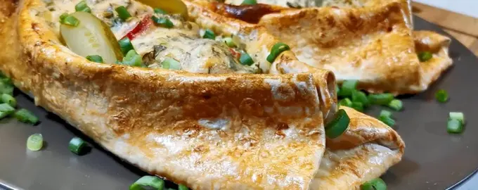 Курица в лодочке из лаваша