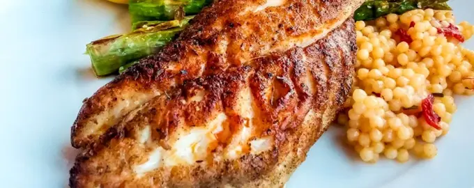 Белая рыба с кускусом