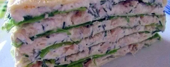 Белковый торт с куриной грудкой