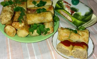 Блины фаршированные яблоками