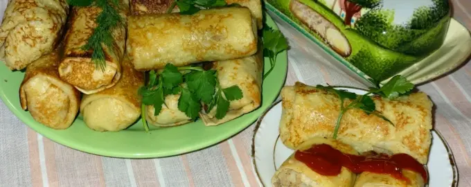 Блины фаршированные яблоками