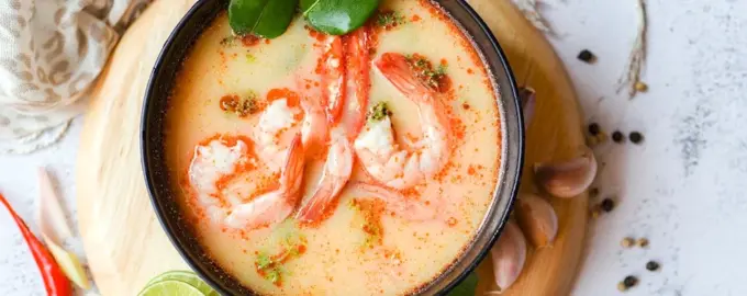 Карри суп с креветками