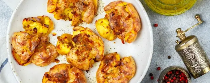 Картофель запеченный раздавленный