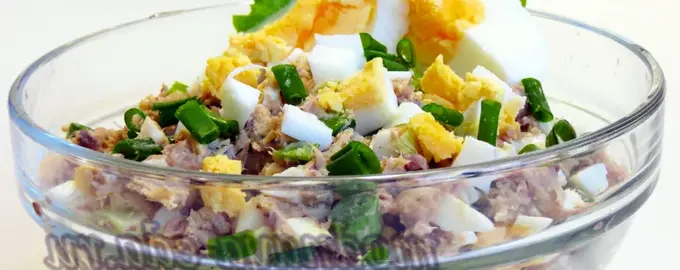 Салат с рыбными консервами